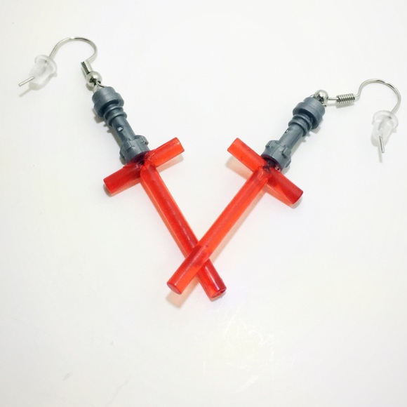 Star Wars Kylo Ren light saber earrings - Picture 1 of 5